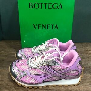Bottega Veneta Pink and Silver Women's Sneakers